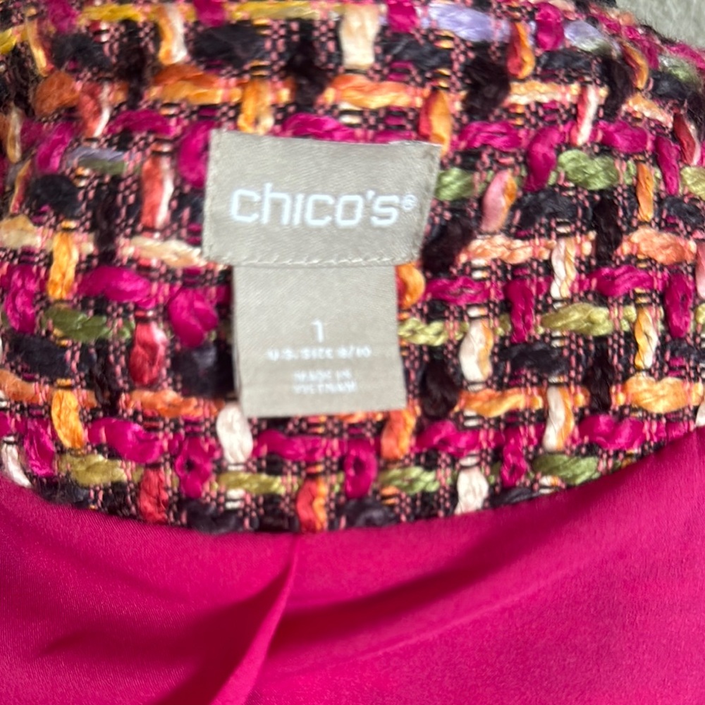 ✨Chico’s Multicolor Tweed  Blazer Jacket Chicos 1 - Picture 8 of 10